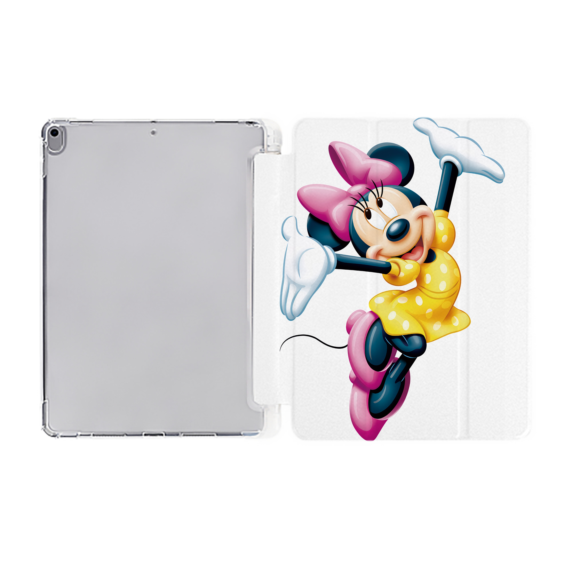 （画像用） ミッキーマウス Mickey Mouse IPad ケース ペン収納付き 三つ折りスタンド PUレザー×シリコン 対応機種9.5/10.5/10.9インチ